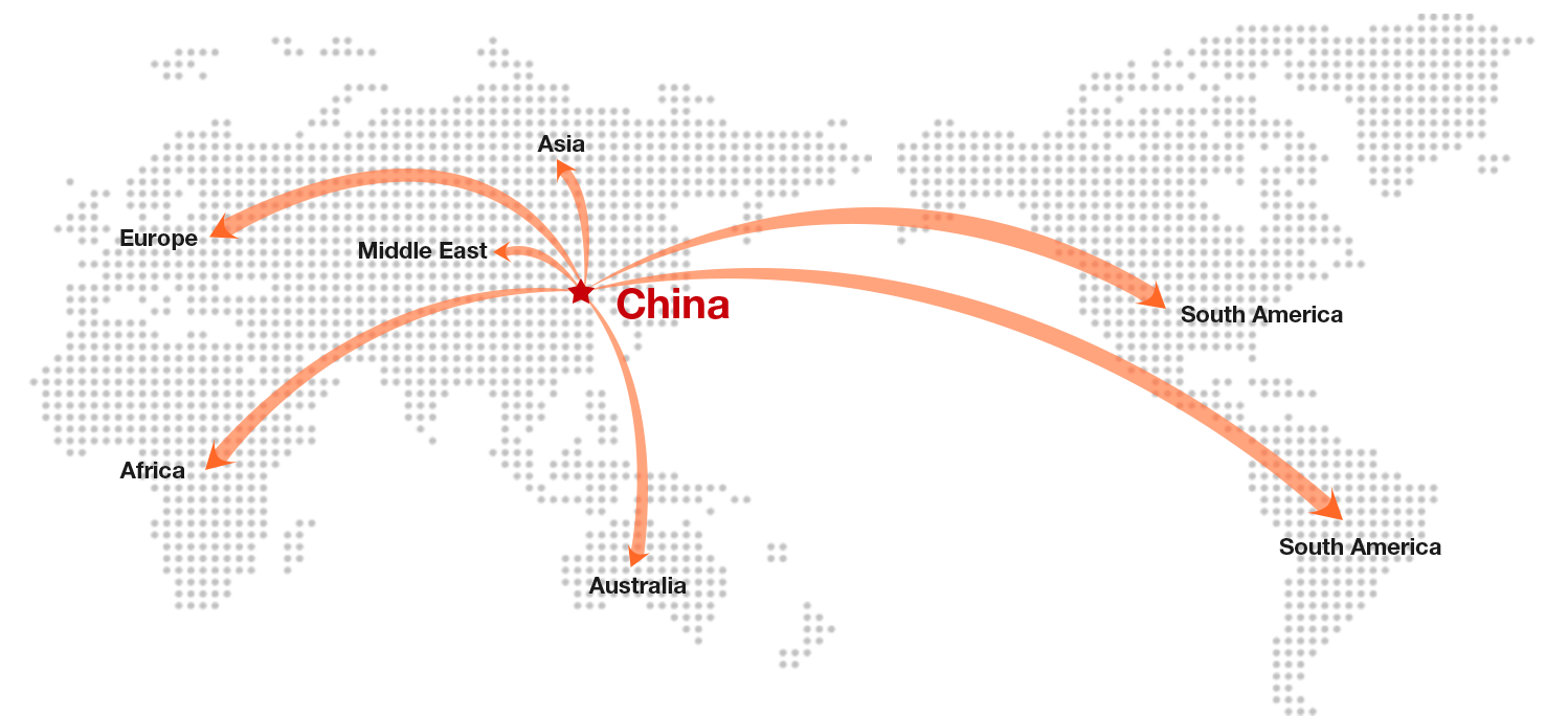 JIALI BRAKE global export map
