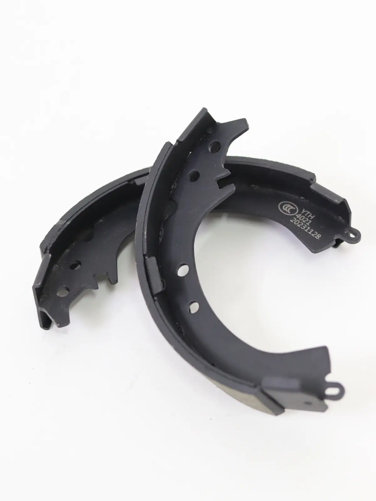 Black-finished brake shoe angle view